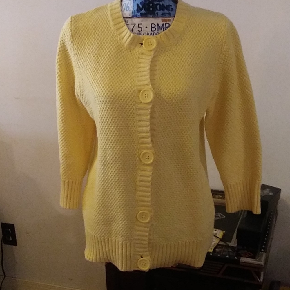 L.L.Bean heavy yellow sweater